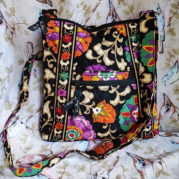 Vera Bradley Citrus Lime Elephant Floral Quilted Tote Handbag Purse FLAW STAINS - Picture 15 of 15